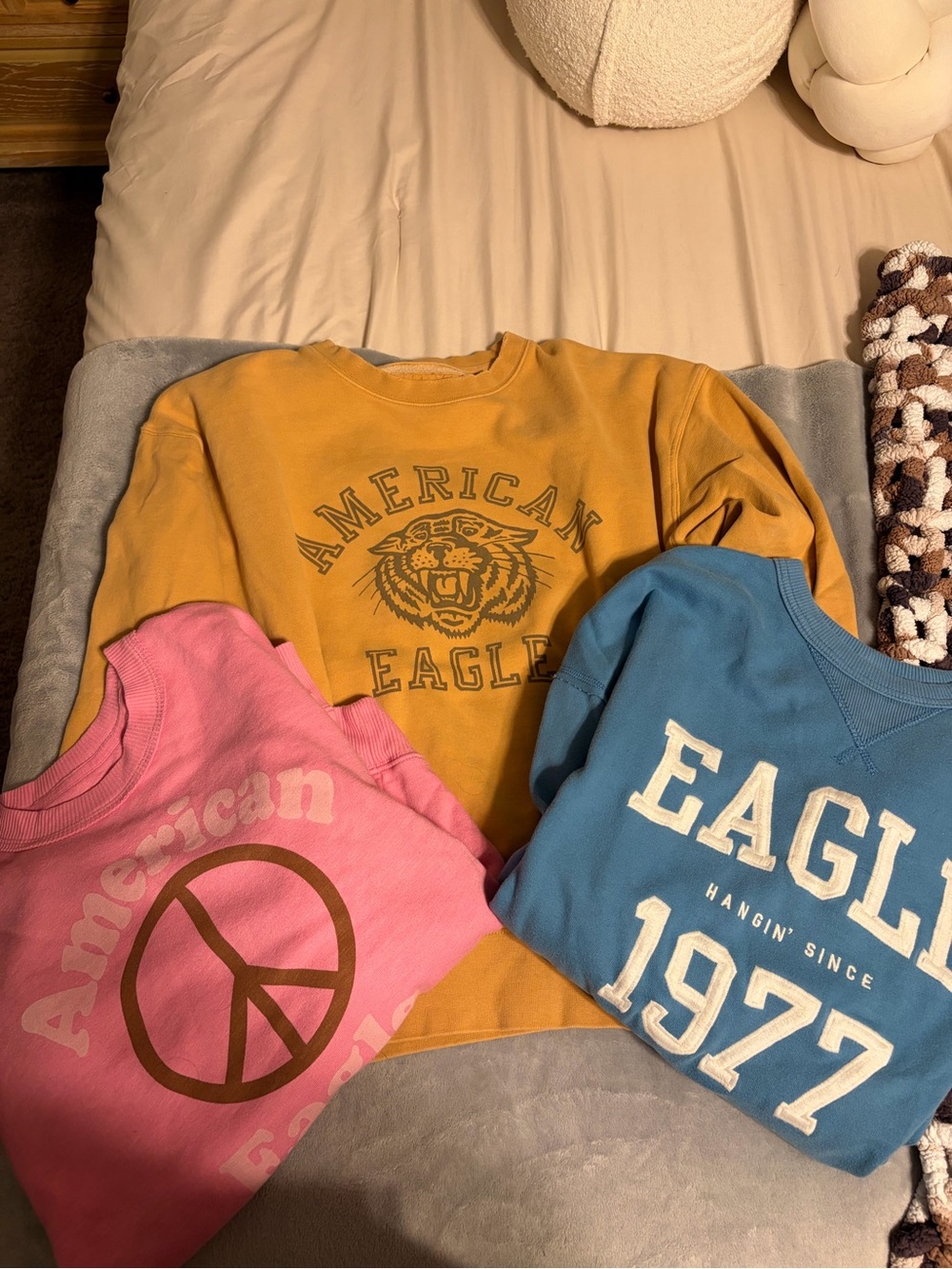 American Eagle Outfitters Kids' Mustard Yellow Graphic Sweatshirt